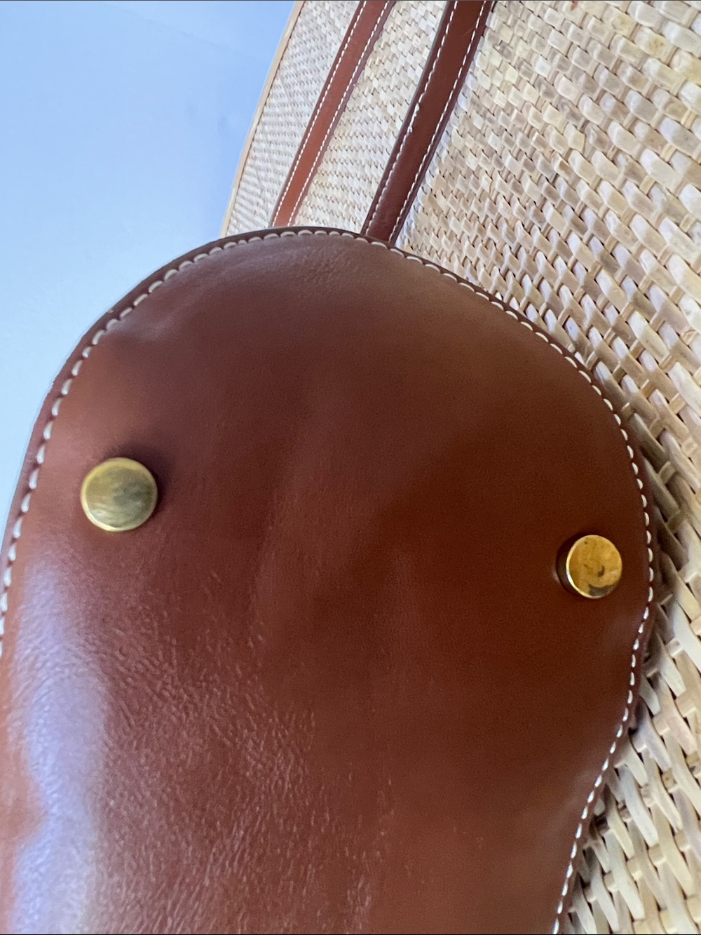 Mango Padlock Detail Mini Shopper Bag cognac Brown vegan shoulder strap - FLAWED - Picture 12 of 16